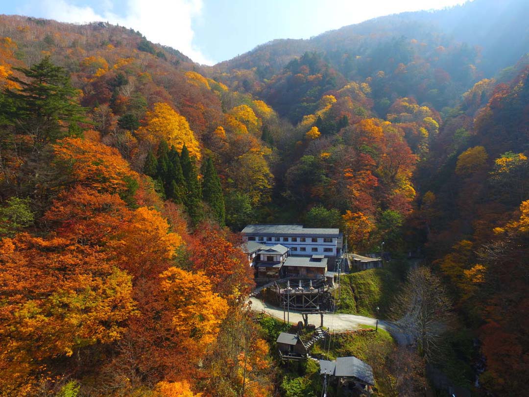 山形 新高湯温泉 吾妻屋旅館 標高1 126m 源泉掛け流し五つの絶景露天風呂をめぐる 滝からのマイナスイオンを感じながら浸かる秘湯 おんせんニュース