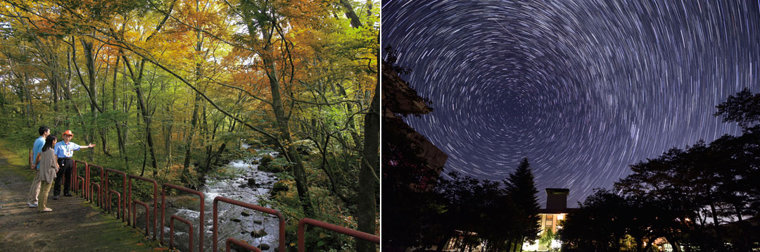 源泉かけ流しの紅葉露天風呂 宮城県刈田郡蔵王町遠刈田温泉 「蔵王の森」がつくる美と健康の温泉宿 ゆと森倶楽部